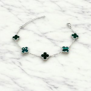 Pulseira Trevo Verde Prata 925 - Atacado