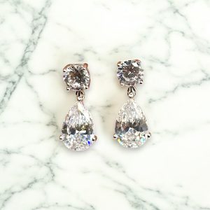 Brinco Gota com Cristal - Prata 925 - Atacado